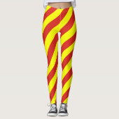 Vietnamesisch National Flag Colors Diagonal Stripe Leggings (Vorderseite)