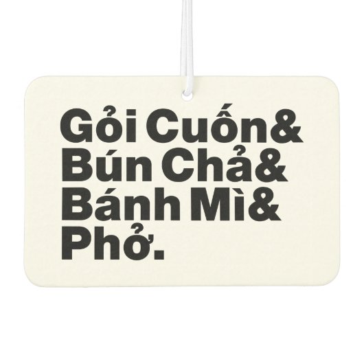 Vietnamesisch Street Food Autolufterfrischer (Vorderseite)