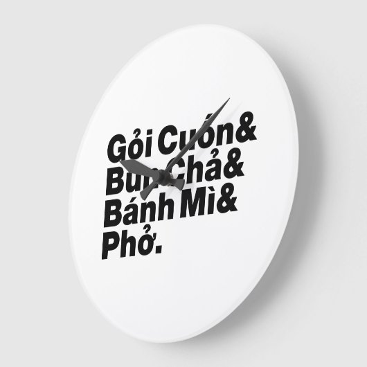 Vietnamesisch Street Food Große Wanduhr (Winkel)