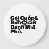Vietnamesisch Street Food Große Wanduhr (Vorderseite)