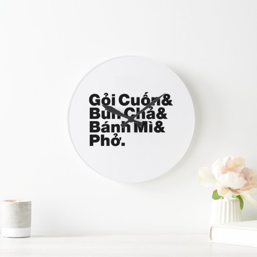 Vietnamesisch Street Food Große Wanduhr (Zuhause)