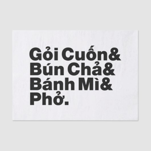 Vietnamesisch Street Food Seidenpapier (Vorderseite)
