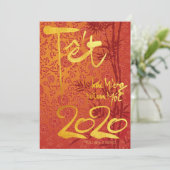 Vietnamesisch Têt 2020 in goldverziertem Party FC Ankündigung (Stehend Vorderseite)