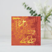 Vietnamesisch Têt 2020 in goldverziertem Party SFC Save The Date (Stehend Vorderseite)