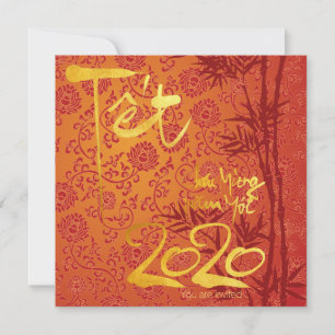 Vietnamesisch Têt 2020 in goldverziertem Party SFC Save The Date