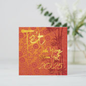 Vietnamesisch Têt Celebration gold verziert SFC Einladung (Stehend Vorderseite)