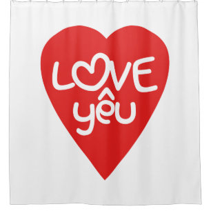 Vietnamesisch Valentine in Liebe Yêu in asiatische Duschvorhang