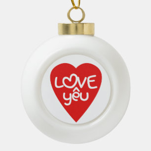 Vietnamesisch Valentine in Liebe Yêu in asiatische Keramik Kugel-Ornament
