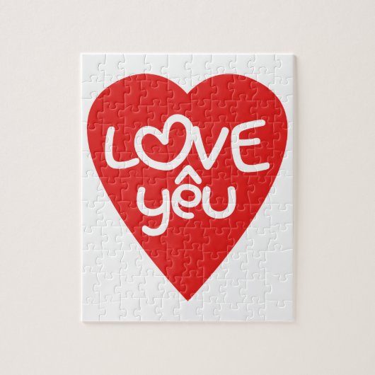 Vietnamesisch Valentine in Liebe Yêu in asiatische Puzzle (Vertikal)