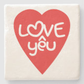 Vietnamesisch Valentine in Liebe Yêu in asiatische Steinuntersetzer (Vorderseite)