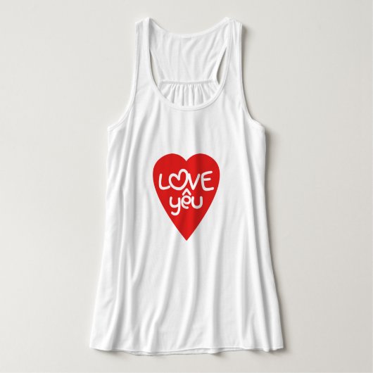 Vietnamesisch Valentine in Liebe Yêu in asiatische Tank Top (Design Vorderseite)