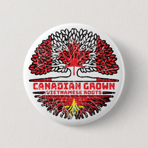 Vietnamesisch Vietnam Kanadischer Tree Roots Flag Button