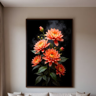 Vietnamesische Chrysantheme auf dem Mond Fotodruck