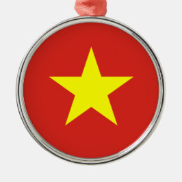 Vietnamesische Flagge (Vietnam) (Gelber Star) Ornament Aus Metall