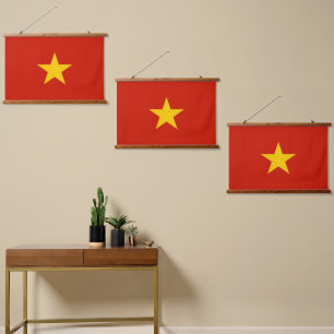 Vietnamesische Flagge Wandteppich Mit Holzrahmen