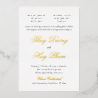 vietnamesische Foil-Einladung bilingual