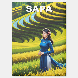 Vietnamesische Frau in Sapa Travel Magnet