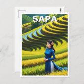 Vietnamesische Frau in Sapa Travel Postkarte (Vorne/Hinten)