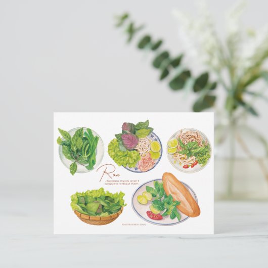 vietnamesische Geschirr Gemüse Postkarte (Stehend Vorderseite)