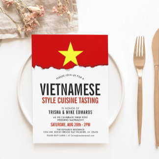 vietnamesische Küche | Party Flag Weißer Einladung