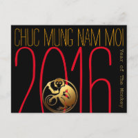 Vietnamesische neues Jahr-Postkarte des
