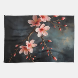 Vietnamesische Pfirsichblüten-Kunst Geschirrtuch