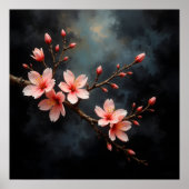 Vietnamesische Pfirsichblüten-Kunst Poster (Vorne)