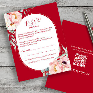 Vietnamesische Song Hy Pfingstrose RSVP mit QR-Cod