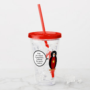 Vietnamesische sprechende Frau Pinguin Personalisi Acryltrinkbecher