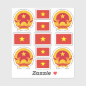 vietnamesische Staatssymbole/Wappen und Flagge Aufkleber (Blatt)