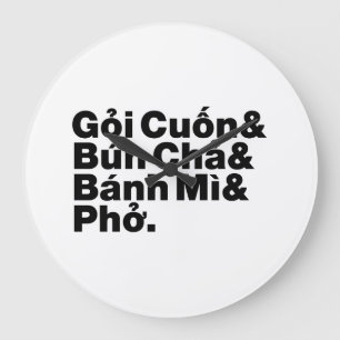 Vietnamesische Straßen-Nahrung Große Wanduhr