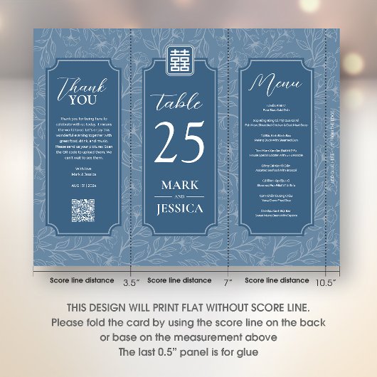 vietnamesische Tischnummer, Menü & Dankeskarte