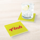 Vietnamesischer Bruder - Anh ~ TietDeskVietLanguag Glasuntersetzer (Schrägansicht)