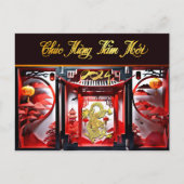 Vietnamesischer Drache Neujahr 2024 Origami HPc Postkarte (Vorderseite)