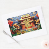 Vietnamesischer Drache Neujahr 2024 Temple RS Rechteckiger Aufkleber (Umschlag)