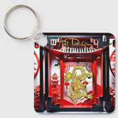 Vietnamesischer Drache Neujahr Origami Monogram Sq Schlüsselanhänger (Vorderseite)