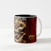 Vietnamesischer Drums Têt Dragon New Year Scupture Zweifarbige Tasse (VorderseiteRechts)
