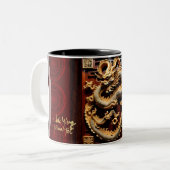 Vietnamesischer Drums Têt Dragon New Year Scupture Zweifarbige Tasse (Vorderseite Links)