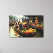 Vietnamesischer Floatmarkt, Vietnam, Vietnam Leinwanddruck (Vorderseite)