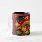 Vietnamesischer Grüner Drache - Neujahr 2024 2TMug Zweifarbige Tasse (Vorderseite Links)