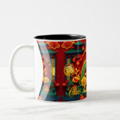 Vietnamesischer Grüner Drache - Neujahr 2024 2TMug Zweifarbige Tasse (Links)