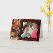 Vietnamesischer Hund benutzerdefiniertes Jahr Foto Karte (Gelbe Blume)