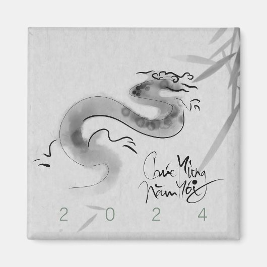 Vietnamesischer Originaldrache Jahr 2024 SqM Magnet (Vorne)