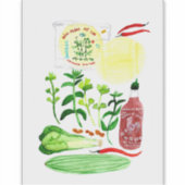 Vietnamesischer Reißepapier Rolls Recipe Watercolo Aufkleber (Vorderseite)