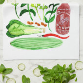 Vietnamesischer Reißepapier Rolls Recipe Watercolo Geschirrtuch (Gefaltet)