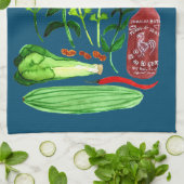 Vietnamesischer Reißepapier Rolls Recipe Watercolo Geschirrtuch (Gefaltet)