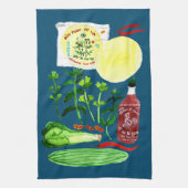 Vietnamesischer Reißepapier Rolls Recipe Watercolo Geschirrtuch (Vertikal)