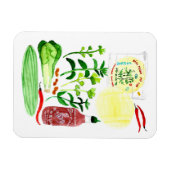 Vietnamesischer Reißepapier Rolls Recipe Watercolo Magnet (Horizontal)