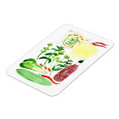 Vietnamesischer Reißepapier Rolls Recipe Watercolo Magnet (Linke Seite)