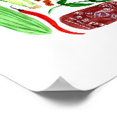 Vietnamesischer Reißepapier Rolls Recipe Watercolo Poster (Ecke)